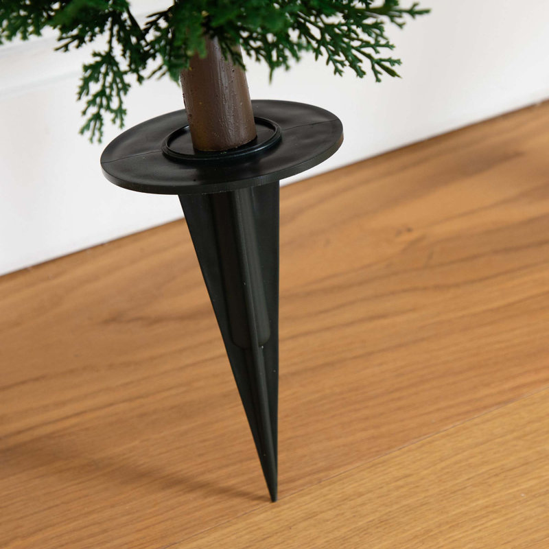Faux Cedar Plant in Ground Stake, 30" H x 11" W x 11" D