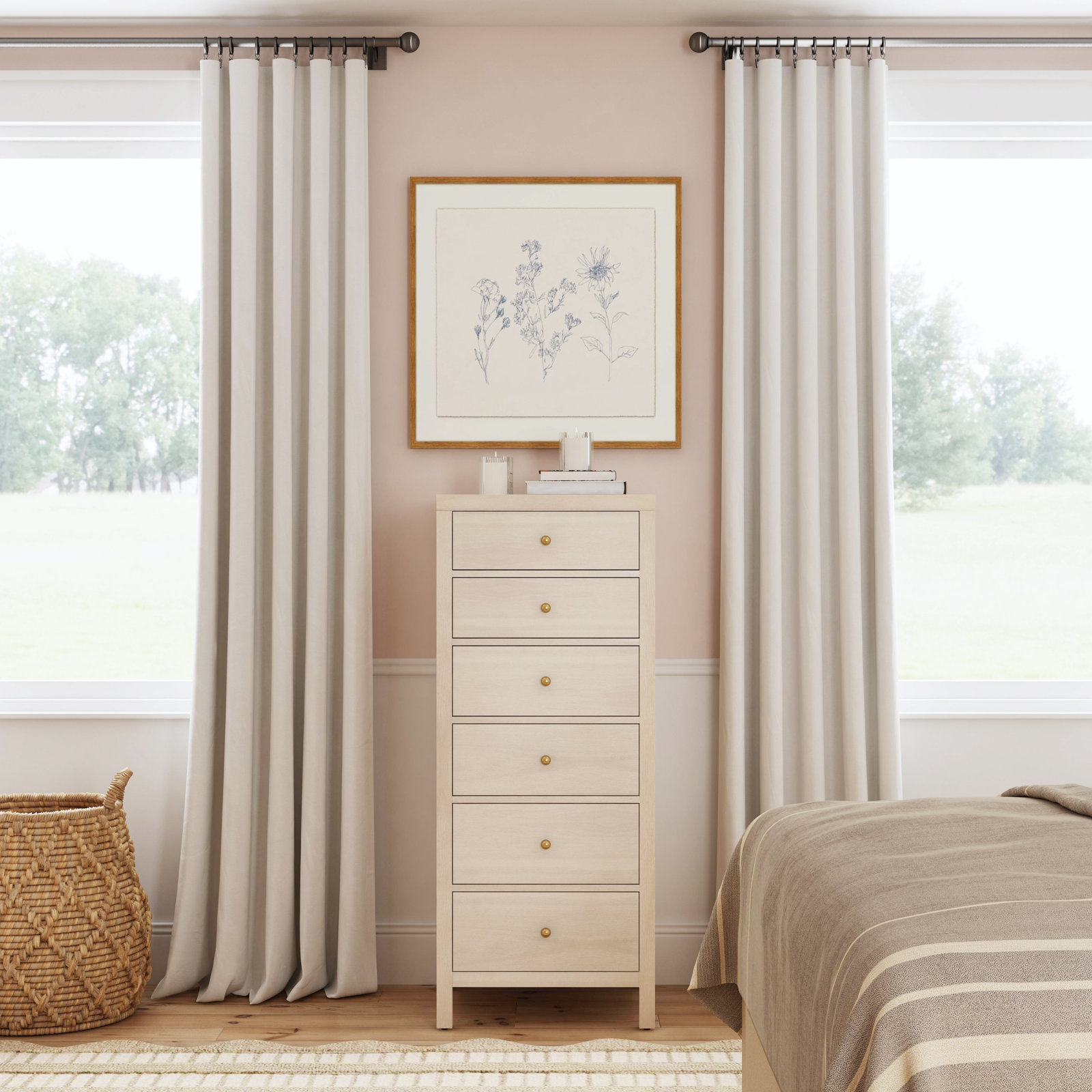 Celine 22" Acacia Dresser, Antique Taupe