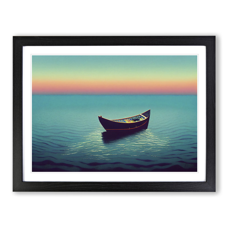 The Expressive Boat - Single Picture Frame Print, 46cm H x 64cm W, Black