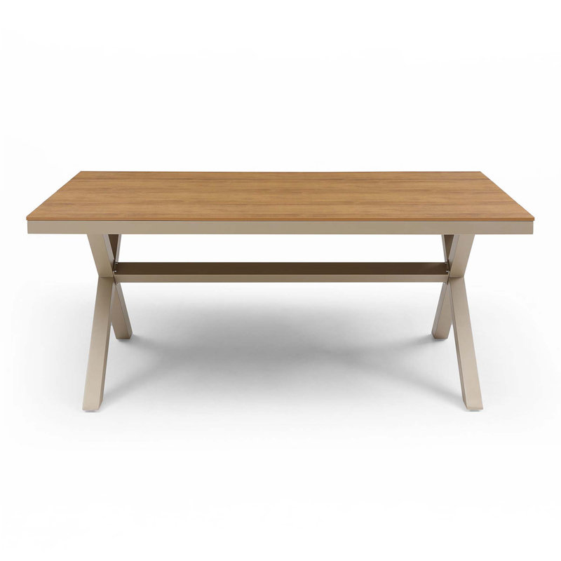 70.87Inch Rectangular Dining Table With X-Shape Aluminum Table Leg/Metal Base