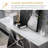 55 Inch White Tempered Glass Console Table With Mirrored Silver M-Shaped Base