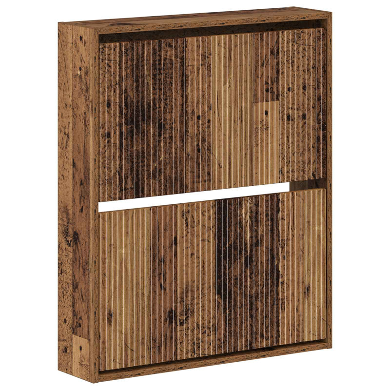 Flip Down Shoe Storage, 86 cm H x 71 cm W x 17 cm D, Old Wood