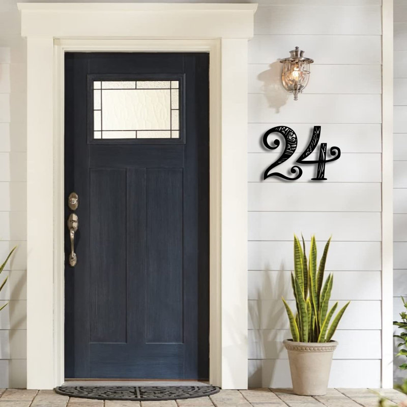 8'' H Metal House Number, Black, 4