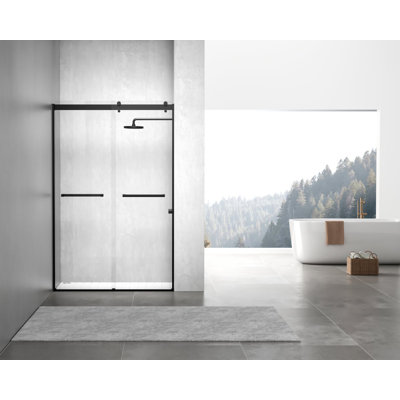 48'' - W x 76'' H Double Added Door Frameless Shower Door with