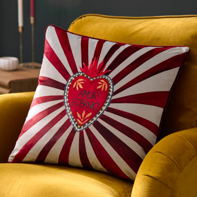 Amor Eterno Abstract Red Square Throw Pillow Cover