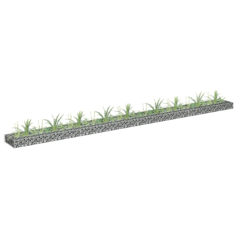 Jardinière surélevée Gabion, H 3,9 po x l 141,7 po x P 11,8 po