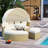 Sublime Round Rattan Patio Daybed With Retractable Canopy And Removable Cushions-1366646985-1366646996