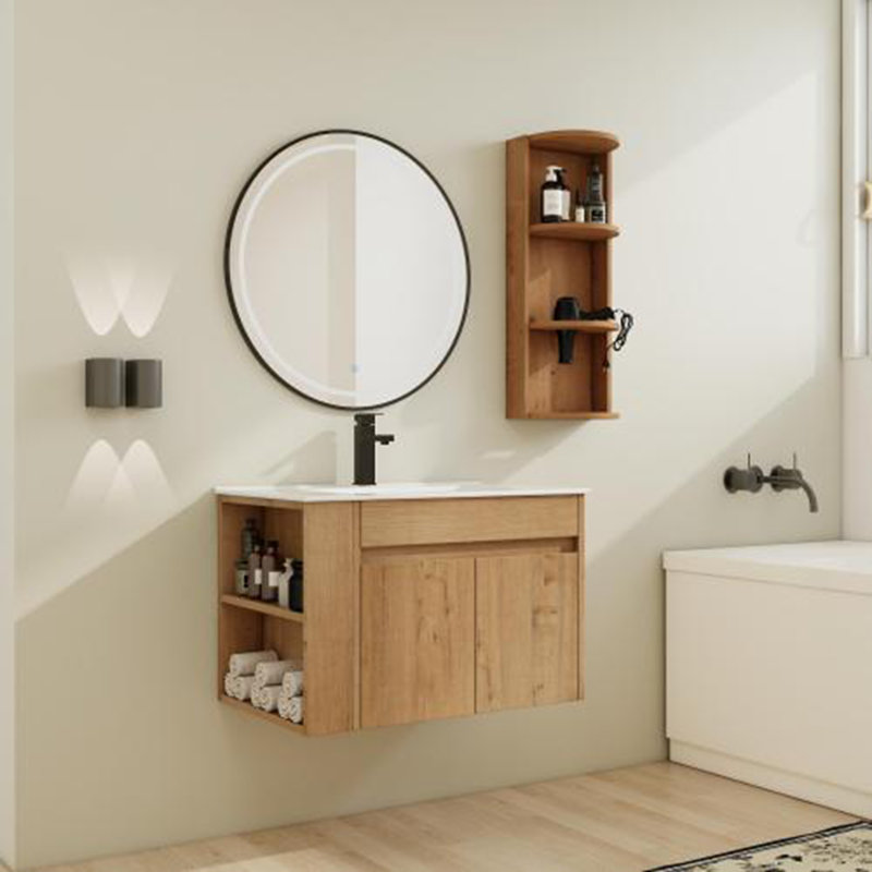 Meuble-lavabo mural 30 po avec lavabo et support de rangement