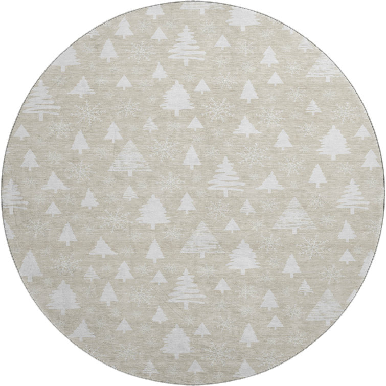 Premium Machine Washable Dockside AMF1815 Christmas Trees Rug