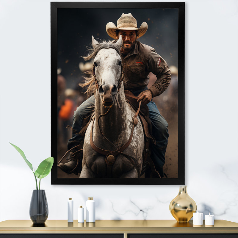 Yodei Canada Calgary Rodeo I - impression, Cadre photo noir, H 44 po x l 34 po