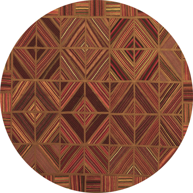 Washable Southwestern Indoor Rug, Round 5'