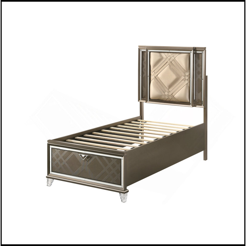 Lit double luxueux avec DEL et rangement pour un confort et un style ultimes