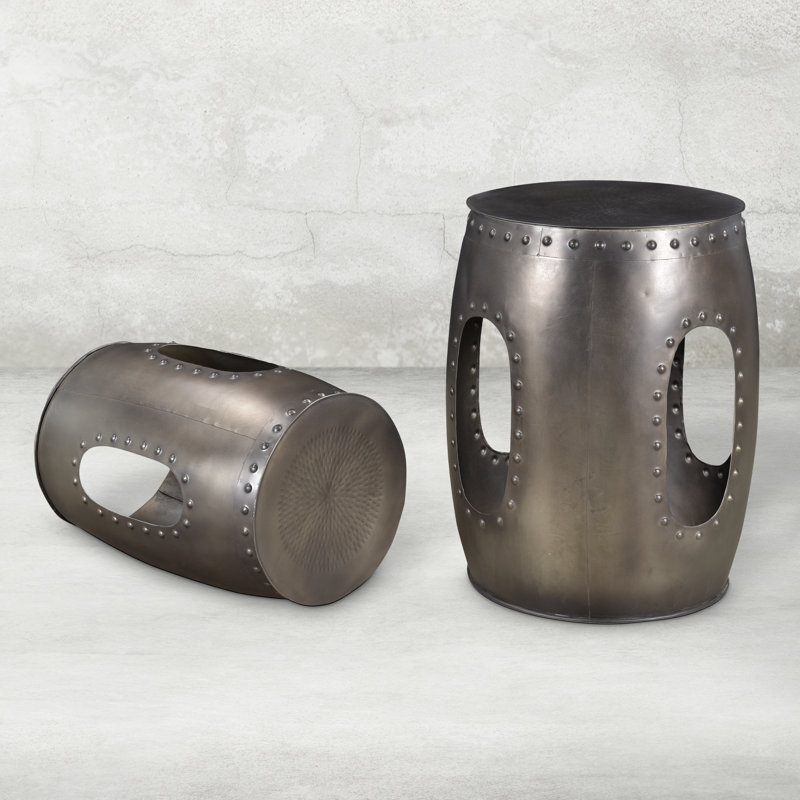 Lindholm Iron Top Nesting Tables, Antique Nickel