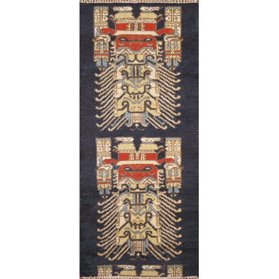 Tapis oriental bleu marine Oushak 3 x 6