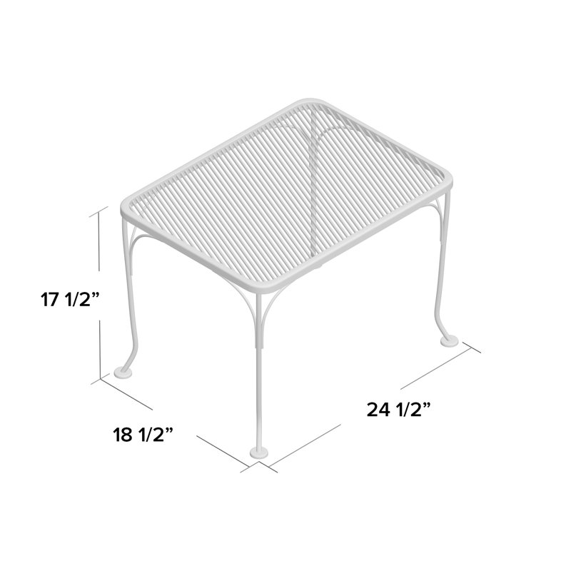 Occasional Outdoor Side Table, Textured Black, 18.5" W x 36.5" L x 17.5" H 