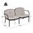 Outdoor Patio PP Loveseat, Black Frame With Beige Cushion-790410510