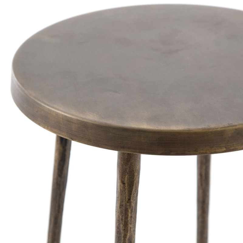 Tabouret de comptoir 26 po Moreen, Tabouret de bar (siège d'une hauteur de 30 po), Laiton antique