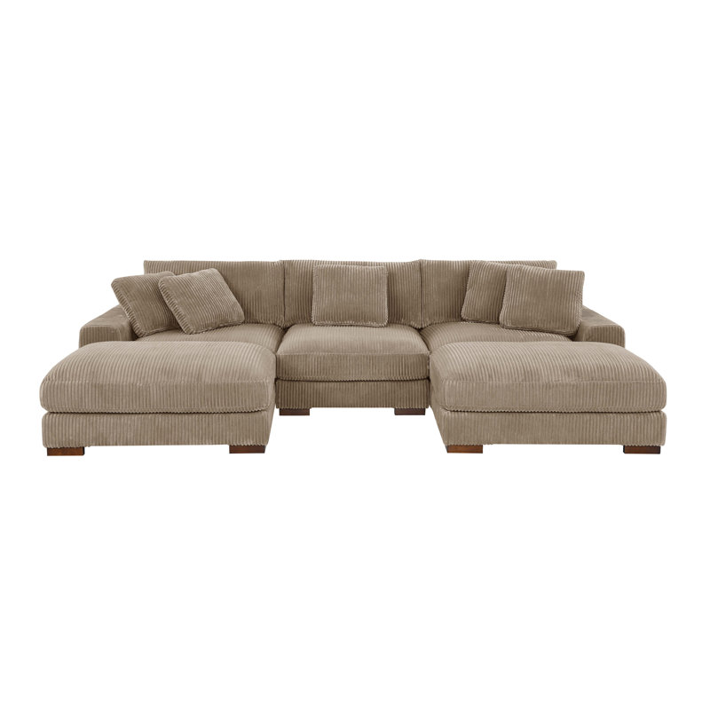 Ballymena Modular Corduroy Sectional, Camel Corduroy