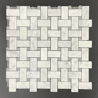 Carreau de mosaïque de marbre et de mosaïque de marbre blanc Cararra 1 po x 2 po