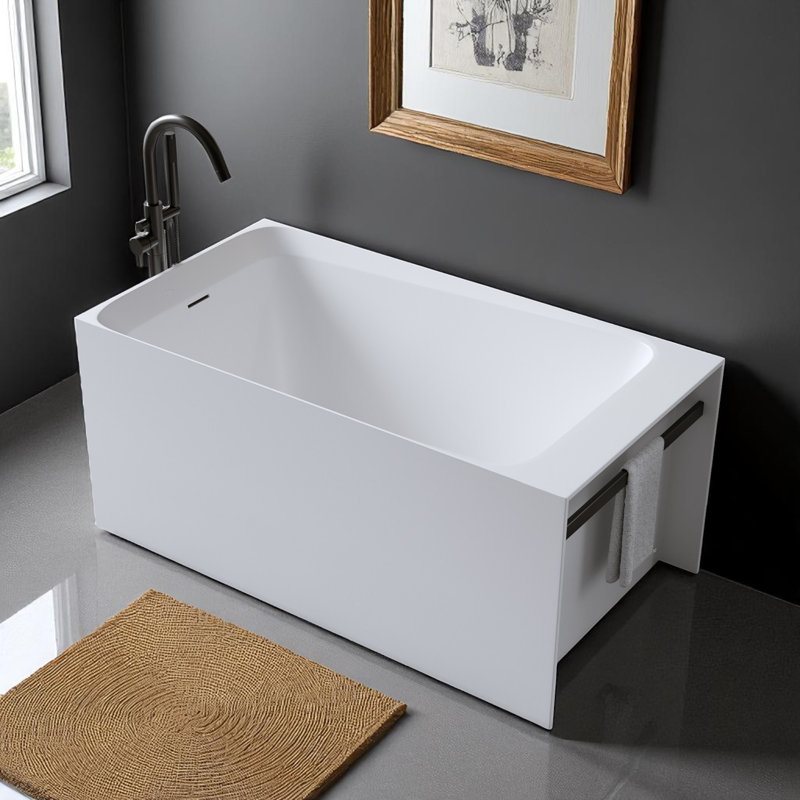 51'' X 27.5" Freestanding Soaking Solid Surface Stone Resin Bathtub