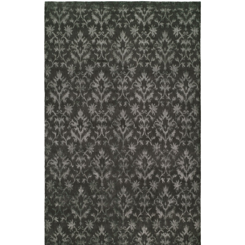 Floral Area Rug in Gray, Rectangle 2' x 3'