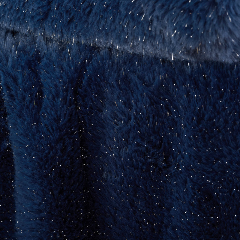Cosy Glamour Fur Blanket Throw, Navy