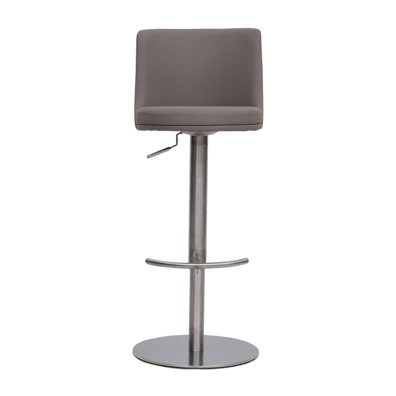 Guerrette Swivel Upholstered Adjustable Height Counter Stool with Metal Frame, Taupe
