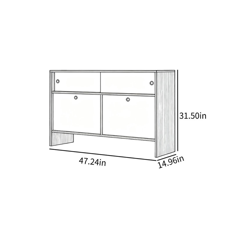 Petite vitrine de style petite maison, H 31,5 po x l 47,24 po x P 14,96 po, Brun