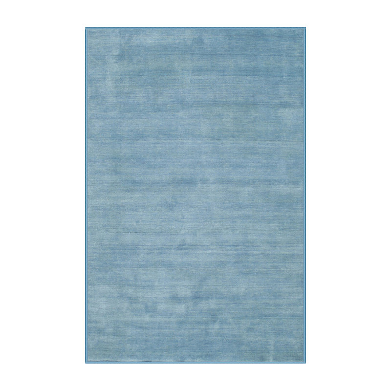 Tapis de zone bleu contemporain, Rectangle 4 pi x 6 pi