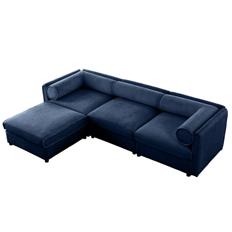Luxueux chenille avec rangement dissimulé pour 3 personnes, confortable et élégant bleu de 3 po spacieux, Bleu