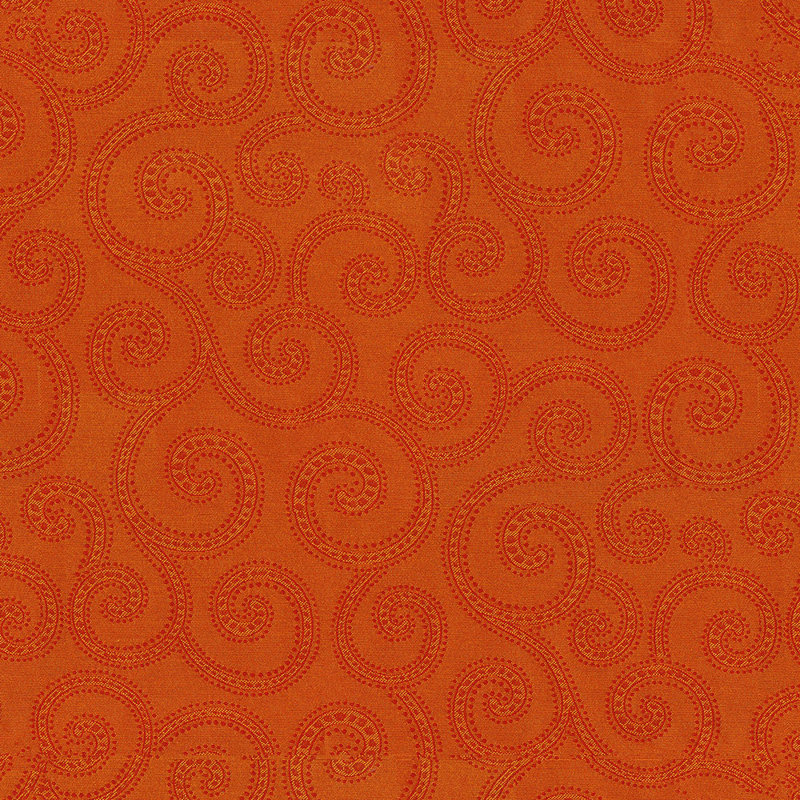 Crypton Clematis Woven Jacquard Fabric by the Yard, Pumpkin