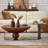 Assanti Mid-Century Modern Coffee Table Sets Round Walnut Wood Finish Nesting Coffee Table 2 Piece-437796183