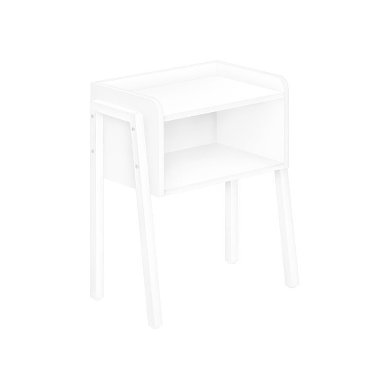 Table d'appoint contemporaine pour chambre avec stratifié blanc et pieds réglables