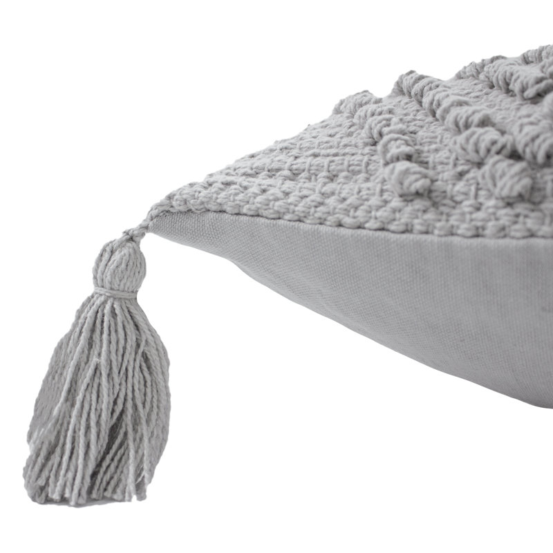 Halmo Square Throw Cushion, Grey, Polyester