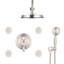 Shower Faucet In Brushed Nickel With Adjustable And Diverter Valve System Body Jet, Hand Water