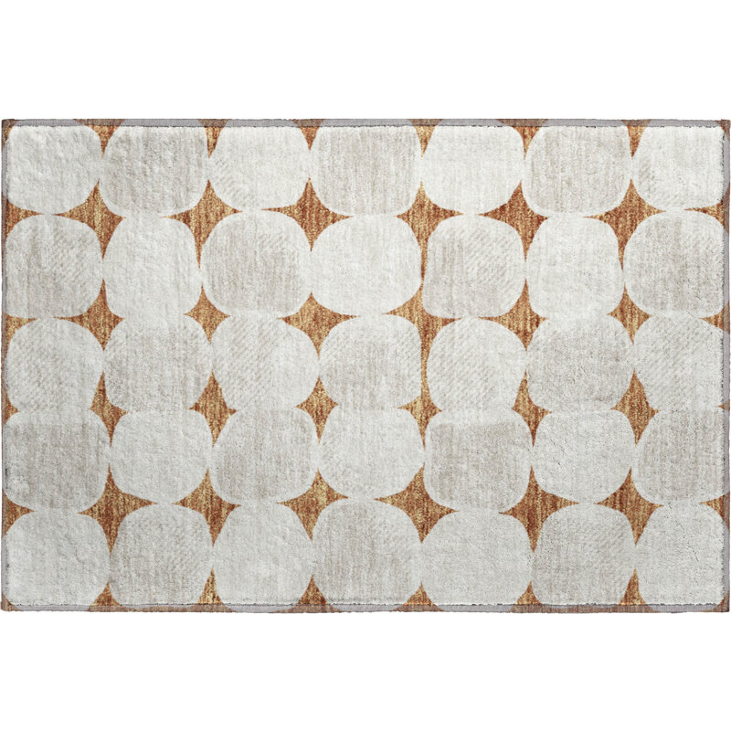 Premium Machine Washable Prisco Paprika Rug, Rectangle 1'8" x 2'6"