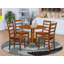 5 Piece Dinette Set for 4 Includes a Round Dining Room Table with Dropleaf and 4 Dining Chairs, Black & Cherry-1645493340-1657405165-1740218438