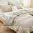 Bedsure Queen Comforter Set - 7 Pieces Beige Queen Bedding Set for All Seasons, Boho Contrasting Design Bed in a Bag with Comforter, Sheets, Pillowcases & Shams