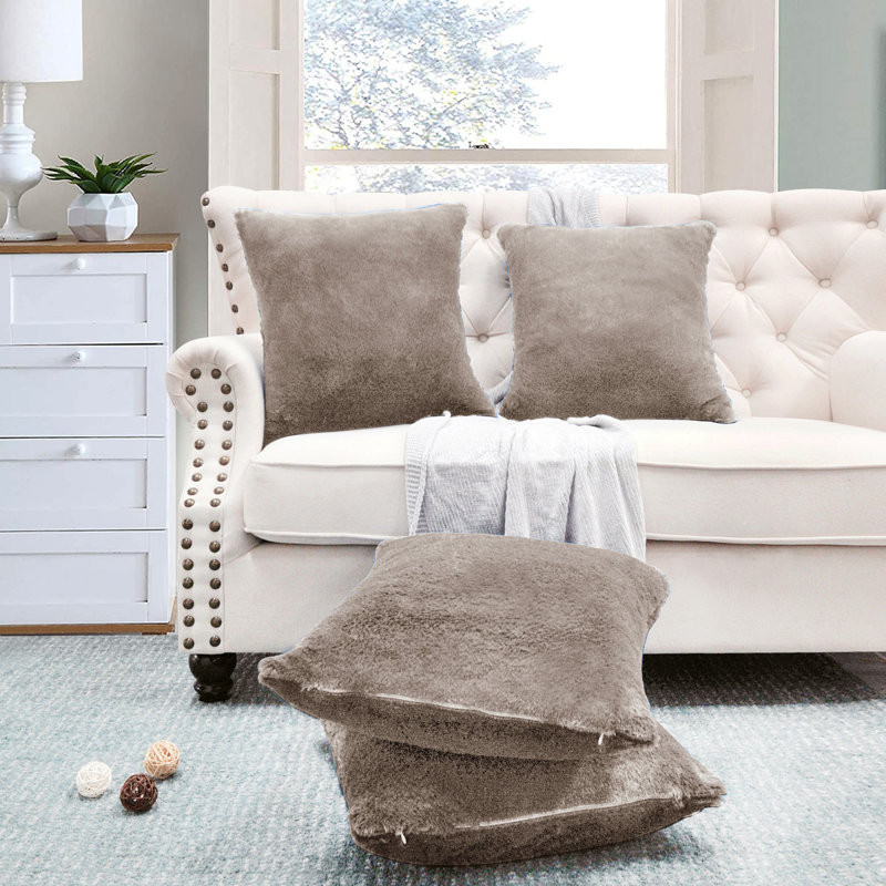 Housse de coussin réversible en fausse fourrure, Champignons