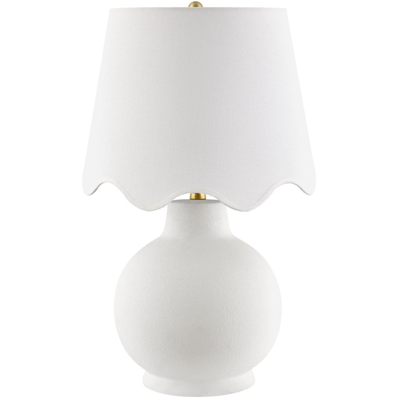 Ganza Table Lamp, White, Painted White