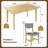 Rustic 5-Piece Dining Set - 1 Solid Wood Table + 4 Upholstered Chairs-1329238503