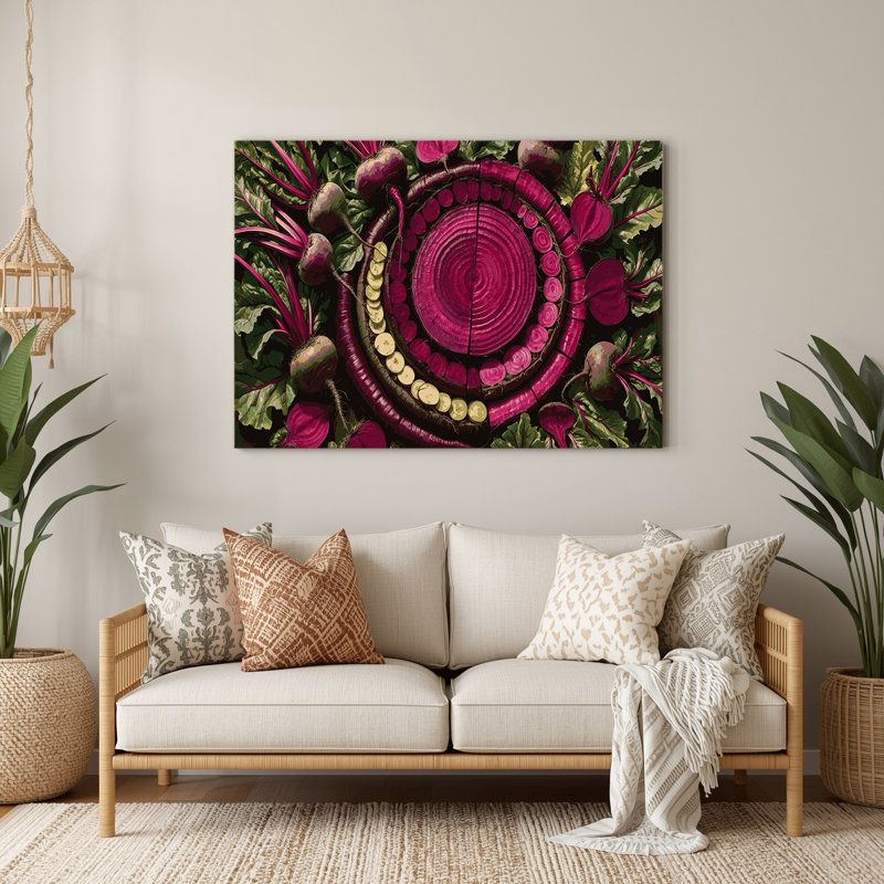 Art mural en métal légumes et betterave rouge, H 20 po x l 24 po