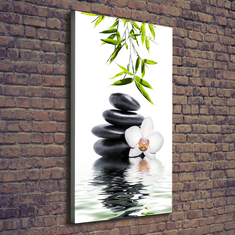 Orchid And Stones - Wrapped Canvas Print