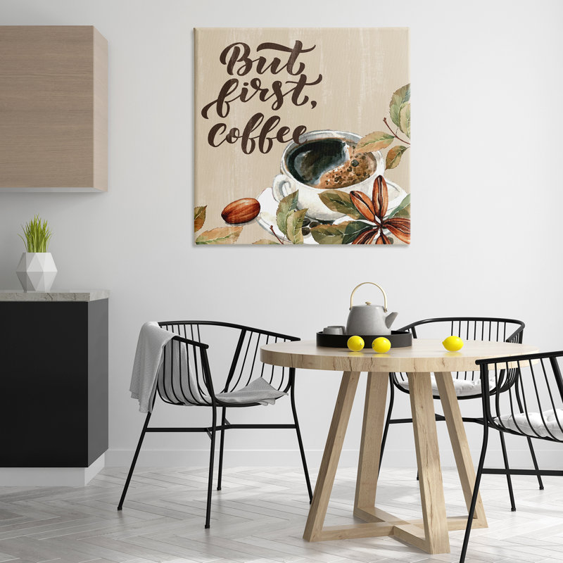 «Rustic But First Coffee Canvas», conception de Kim Allen, H 36 po x l 36 po