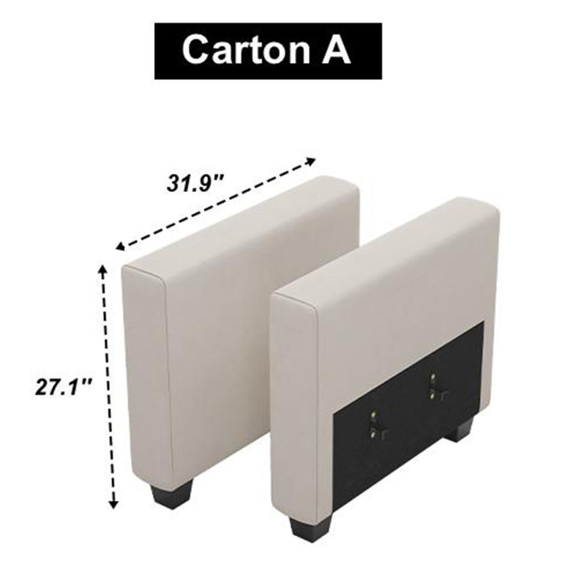 Accoudoirs de canapé modulaire Soneson Ivery, Velours beige