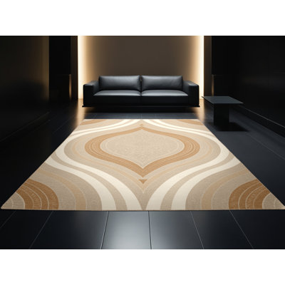 Tapis bord de mer brun lavable à la machine Outhe