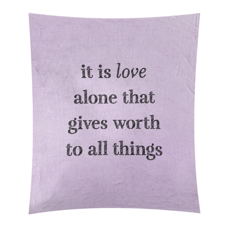 Tapisserie de polyester à citation manuscrite en polyester, Mauve / Noir, H 27,5 po x l 37,5 po