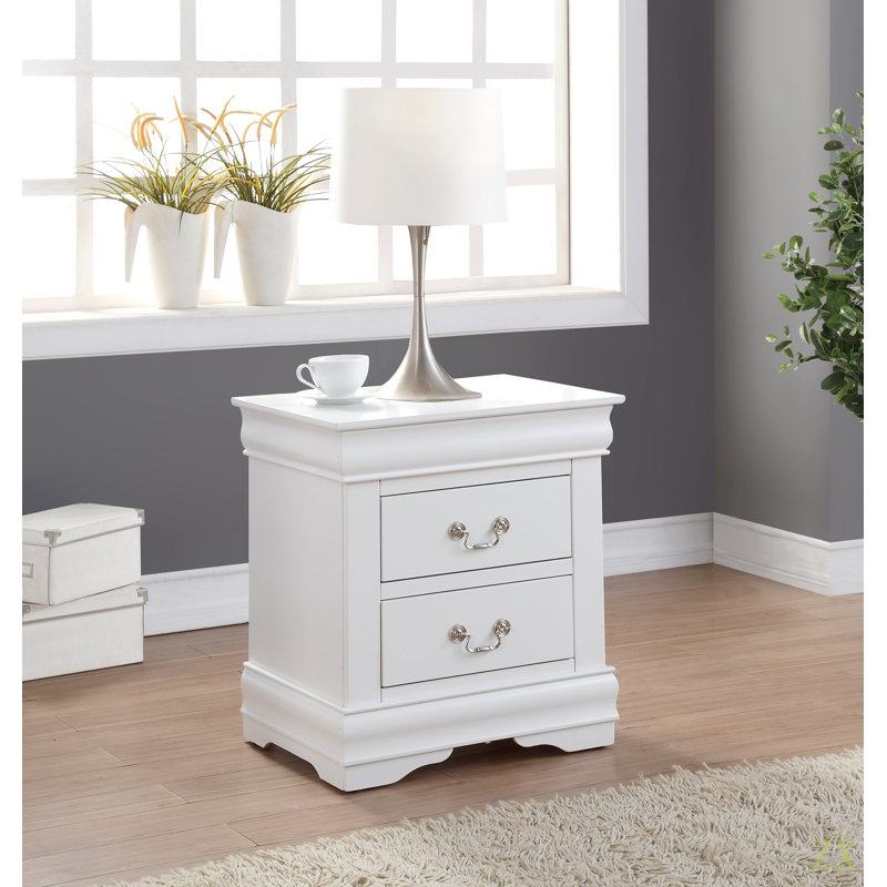 Table de chevet Louis Philippe, Blanc