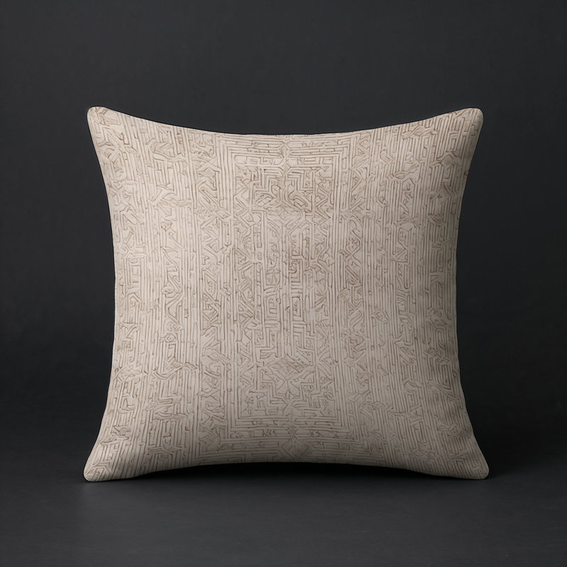 Coussin décoratif intérieur / extérieur gris Modern Modern, Carré 20 po, Gris / brun abstrait