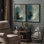 Art mural encadré, rétro, antique, classique pour chambre à coucher - 24 po x 36 po x 2 panneaux